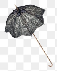 Black parasol png on transparent background, remixed by rawpixel