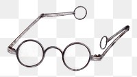 Vintage round spectacles png on transparent background, remixed by rawpixel
