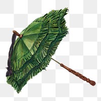 Green parasol png on transparent background, remixed by rawpixel