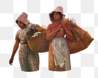 Cotton Pickers png sticker, Winslow Homer's illustration, transparent background, remixed by rawpixel