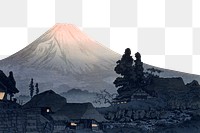 Hiroaki's Mount Fuji png border, transparent background, remixed by rawpixel