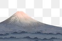 Mount Fuji png border sticker by Hiroaki Takahashi, transparent background. Remastered by rawpixel.