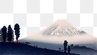 Hiroaki's Mount Fuji png border, transparent background, remixed by rawpixel