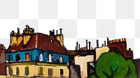 Sayen's vintage buildings png border, transparent background, remixed by rawpixel