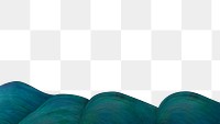 PNG dark teal ocean wave border sticker, transparent background. Remastered by rawpixel.