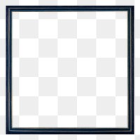 Square frame png wooden dark blue sticker, transparent background. Remastered by rawpixel.