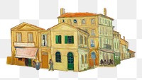 PNG Vincent van Gogh's The yellow house, famous painting sticker, transparent background, remixed by rawpixel