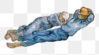 Famous painting png Van Gogh's The Siesta sticker, transparent background, remixed by rawpixel