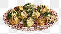 Basket of Apples png sticker, transparent background. Vincent van Gogh artwork remixed by rawpixel.