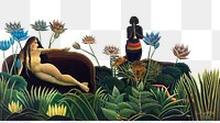 Henri Rousseau's png The Dream border, transparent background, remixed by rawpixel