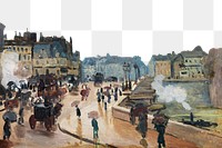 Pont Neuf png border sticker, transparent background. Claude Monet artwork, remixed by rawpixel.