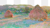 Stacks of Wheat png border sticker, transparent background. Claude Monet artwork, remixed by rawpixel.