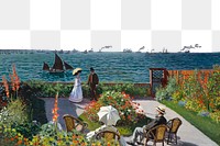 Monet's Sainte-Adresse png border sticker, transparent background. Famous art remixed by rawpixel.