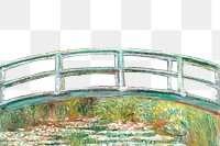 Monet's bridge png border sticker, transparent background. Famous art remixed by rawpixel.