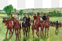 Edgar Degas' png The Riders, transparent background, vintage horse illustration, remixed by rawpixel