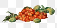 Strawberries png Almonds sticker, Pierre-Auguste Renoir's illustration, transparent background, remixed by rawpixel