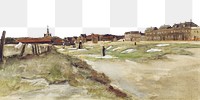Van Gogh's png Bleaching Ground at Scheveningen border sticker, transparent background, remixed by rawpixel