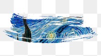 Artwork brushstroke png Van Gogh's The Starry Night sticker, transparent background, remixed by rawpixel