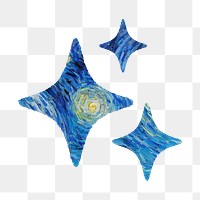 Van Gogh's png The Starry Night's stars sticker, transparent background, remixed by rawpixel