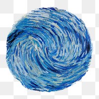 Van Gogh's png The Starry Night's sky sticker, transparent background, remixed by rawpixel