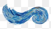 The Starry Night png Van Gogh's famous painting sticker, transparent background, remixed by rawpixel