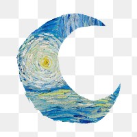 The Starry Night png Van Gogh's famous painting sticker, transparent background, remixed by rawpixel