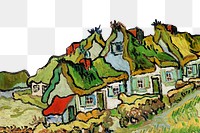 Van Gogh's png Houses and Figure sticker, transparent background, remixed by rawpixel