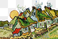 Van Gogh's png Houses and Figure sticker, transparent background, remixed by rawpixel