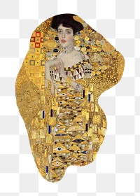 Gustav Klimt's png Portrait of Adele Bloch-Bauer I collage sticker, transparent background, remixed by rawpixel