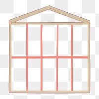 Wooden window png home decor sticker, transparent background. Remastered by rawpixel.