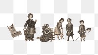 Victorian kids png sticker, transparent background. Remastered by rawpixel.