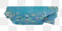 Water lilies png washi tape sticker, transparent background. Claude Monet artwork, remixed by rawpixel.