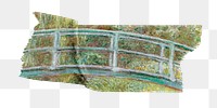 Monet's bridge png washi tape sticker, transparent background. Famous art remixed by rawpixel.