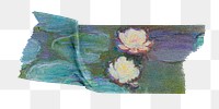 Monet's water lilies png washi tape sticker, transparent background. Famous art remixed by rawpixel.