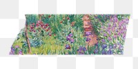 Monet's Giverny garden png washi tape sticker, transparent background. Famous art remixed by rawpixel.