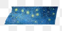 Artwork washi tape png Van Gogh's Starry Night Over the Rhone sticker, transparent background, remixed by rawpixel