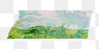 Artwork washi tape png Van Gogh's Green Wheat Fields, Auvers sticker, transparent background, remixed by rawpixel