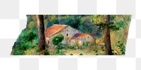 Environs of Briey png washi tape sticker, Pierre-Auguste Renoir's artwork, transparent background, remixed by rawpixel