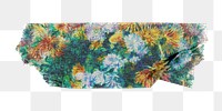 Chrysanthemums png washi tape sticker, Pierre-Auguste Renoir's artwork, transparent background, remixed by rawpixel