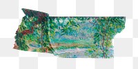 Near the Lake png washi tape sticker, Pierre-Auguste Renoir's artwork, transparent background, remixed by rawpixel