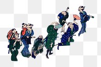 Hokusai’s Japanese people png sticker, vintage on transparent background. Remastered by rawpixel.