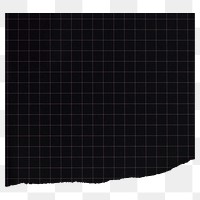 Ripped paper png black grid, transparent background
