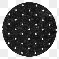 PNG black polka dot badge, transparent background