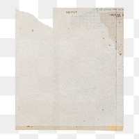 PNG grunge notepaper, transparent background