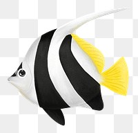 Cute coralfish png sticker, animal illustration, transparent background