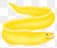 Yellow eel png sticker, animal illustration, transparent background