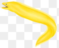 Yellow eel png sticker, animal illustration, transparent background