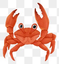 Cute crab png sticker, animal illustration, transparent background