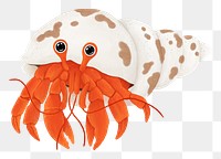 Hermit crab png sticker, animal illustration, transparent background