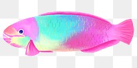 Pink parrot fish png sticker, animal illustration, transparent background